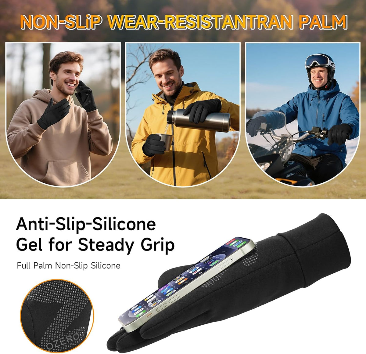 OZERO Winter Gloves for Men Women - Touchscreen