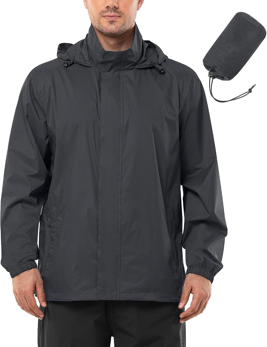Outdoor Ventures Men's Rain Jacket Waterproof Lightweight Packable Raincoat
