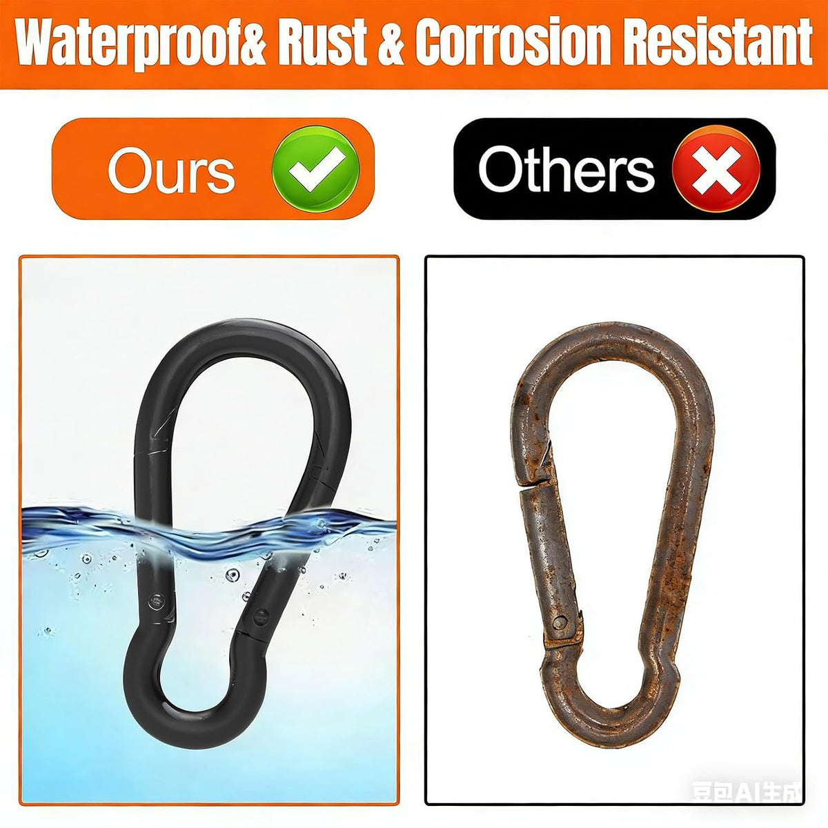 Carabiner Clips, 5.5IN Heavy Duty Spring Snap Hook, 6PCS