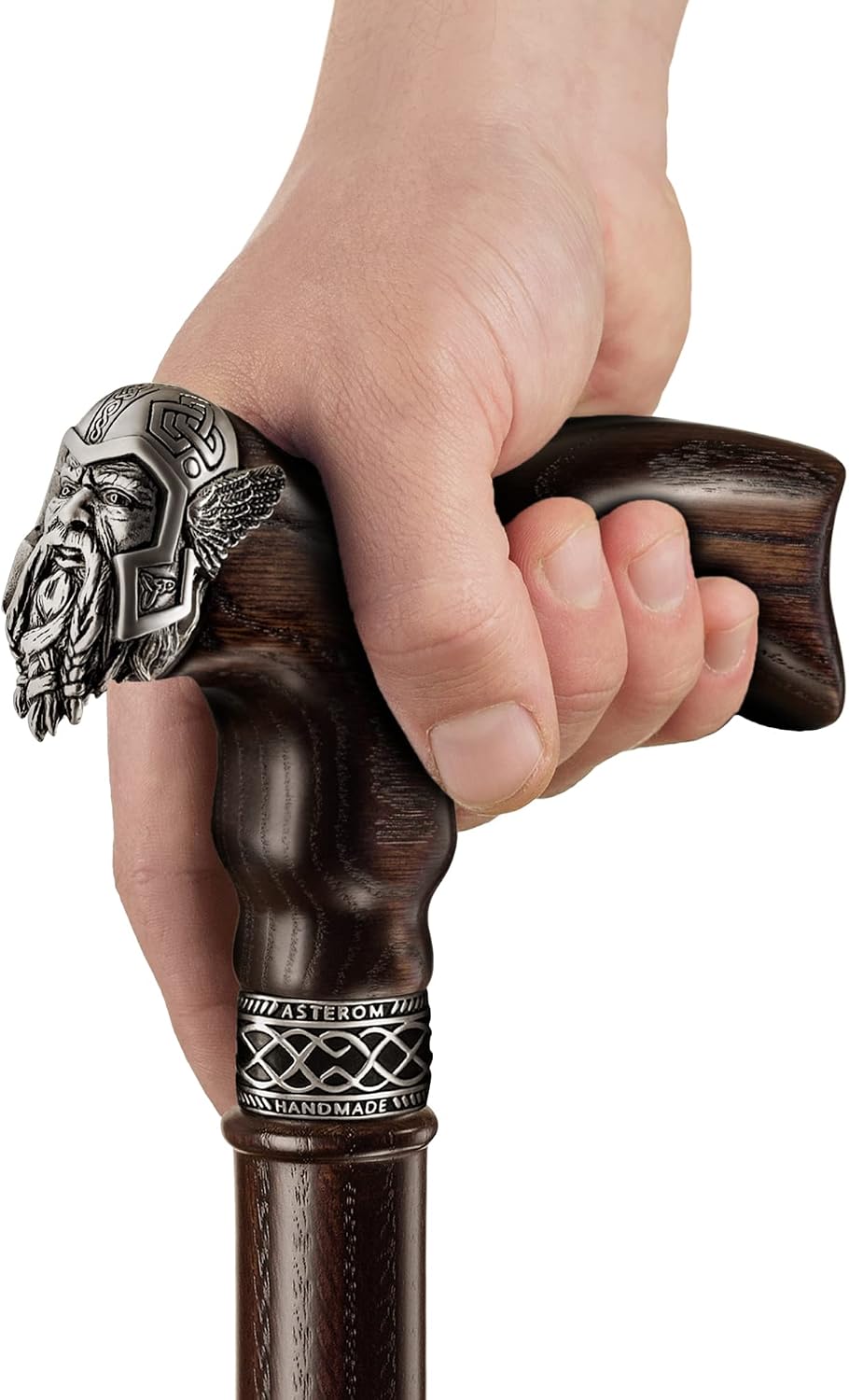 Asterom Wooden Canes for Men, Handcrafted Men's Walking Cane, Oak Wood