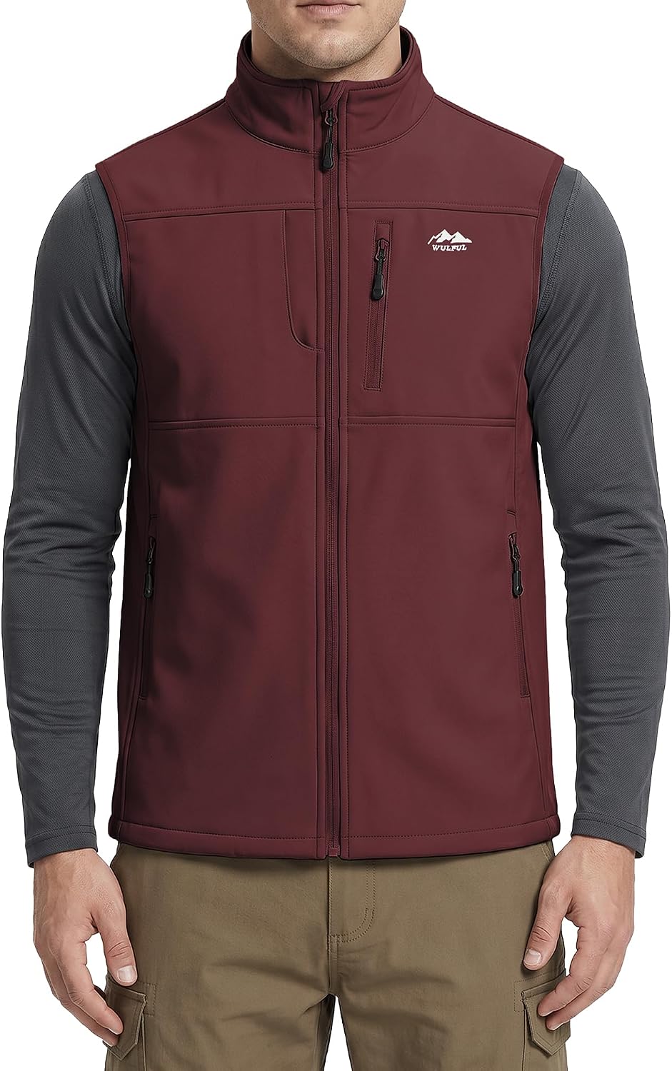 WULFUL Men's Golf Vest Windproof Lightweight Outerwear Sleeveless Jacket