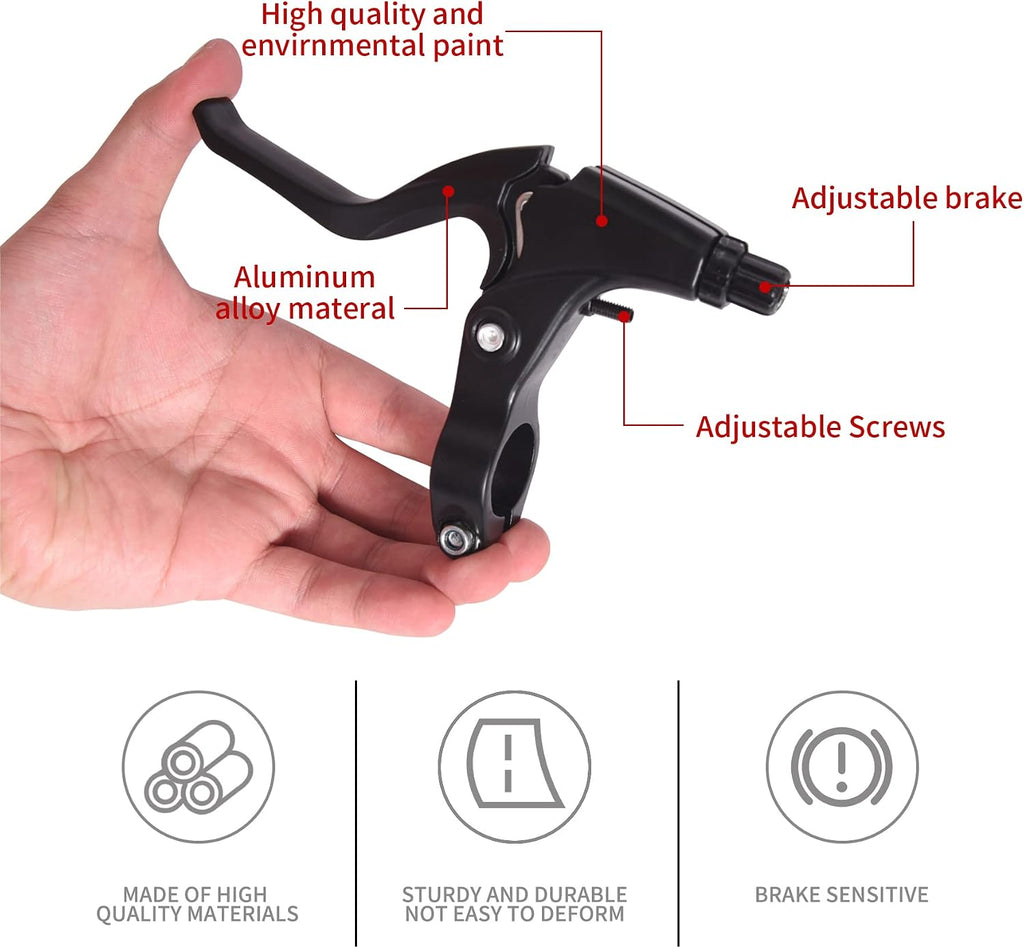 Gashwer V-Type Bike Brakes Set, Complete Universal Bike Front and Rear MTB Bicycle Brake, Inner and Outer Callipers Cables Lever Kit with Multi-Tool Wrenches Black