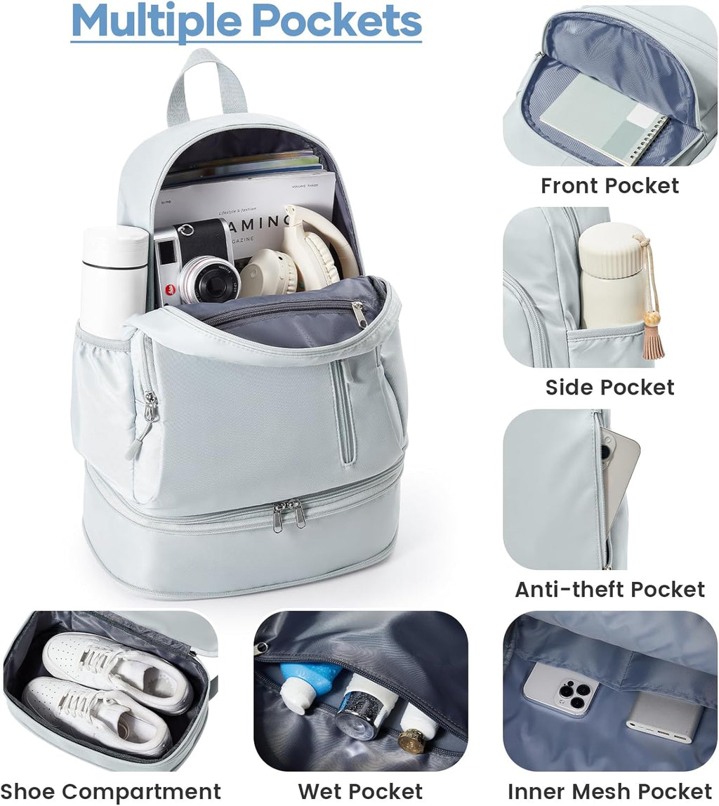 Gym Backpack for Women, Dance Volleyball Backpacks With Shoe Compartment