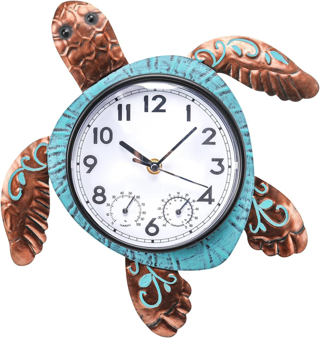 MUMTOP Turtle Outdoor Clock Waterproof for Patio Pool Garden Home