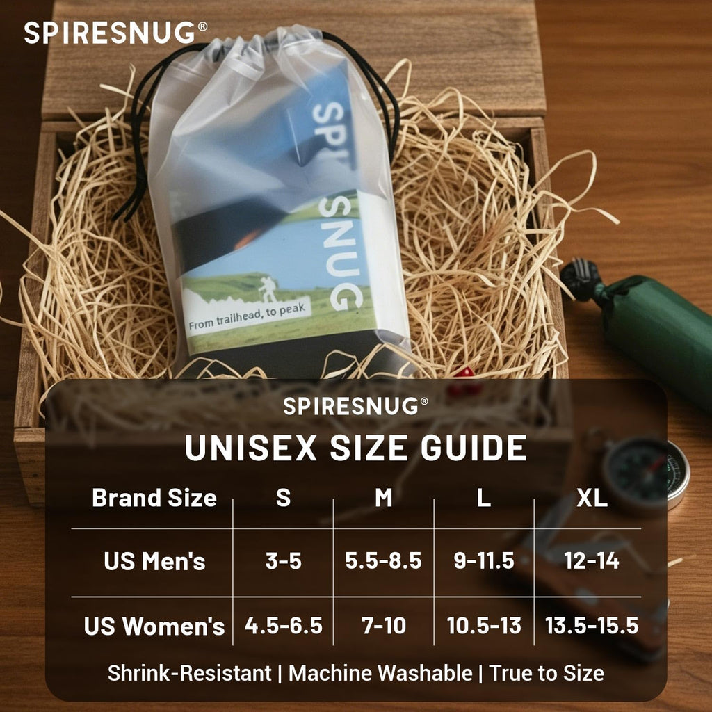 SPIRESNUG Moisture Wicking Crew Hiking Socks Women Men, 2-Pack