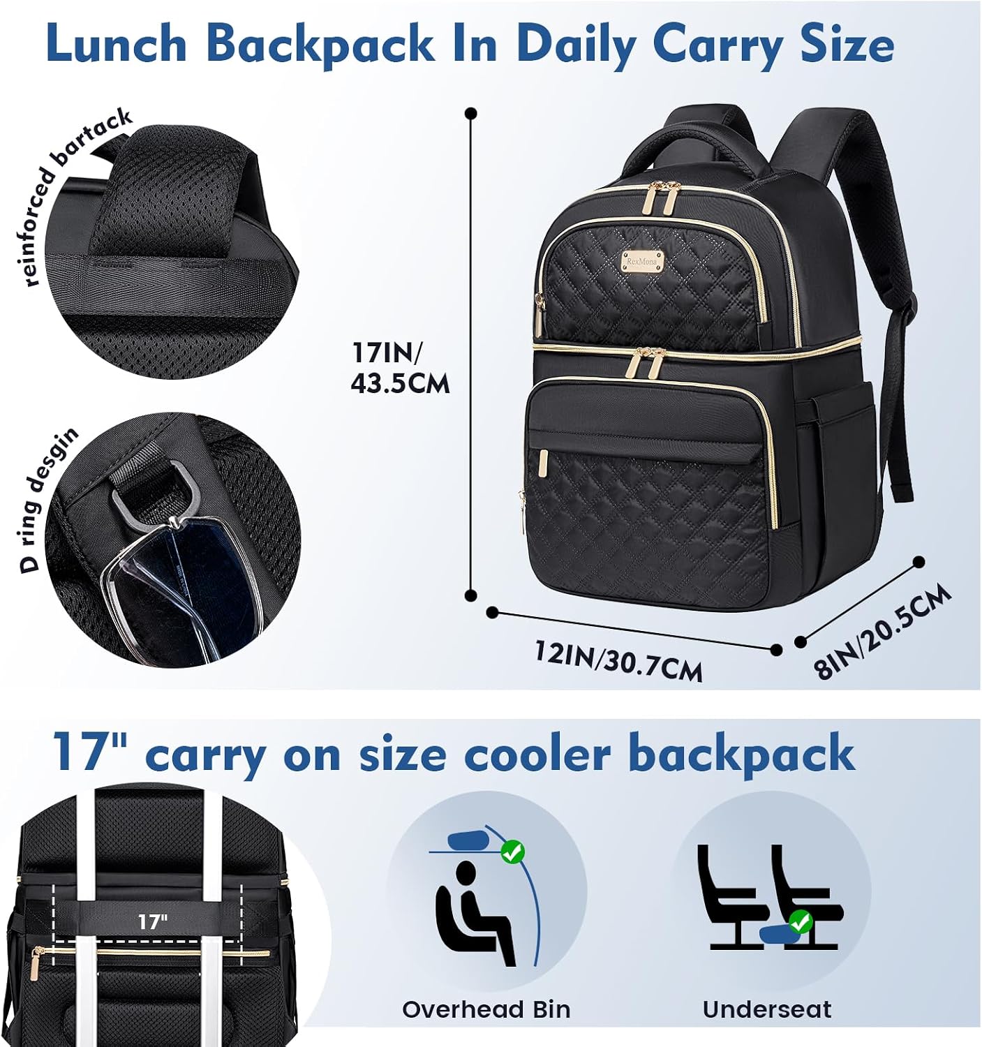 Backpack Cooler Lunch Box Backpack Double Decker Soft Cooler Bag