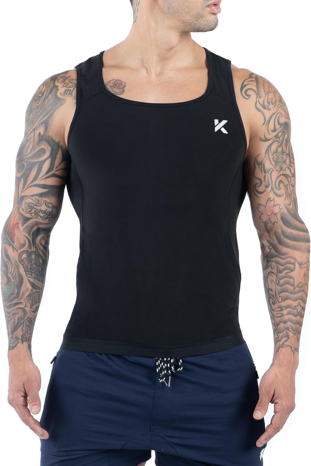 Kewlioo Men's Heat Trapping Pullover Sweat Enhancing Vest - Sauna Suit Shirt Compression Vest Shapewear Top for Gym Exercise