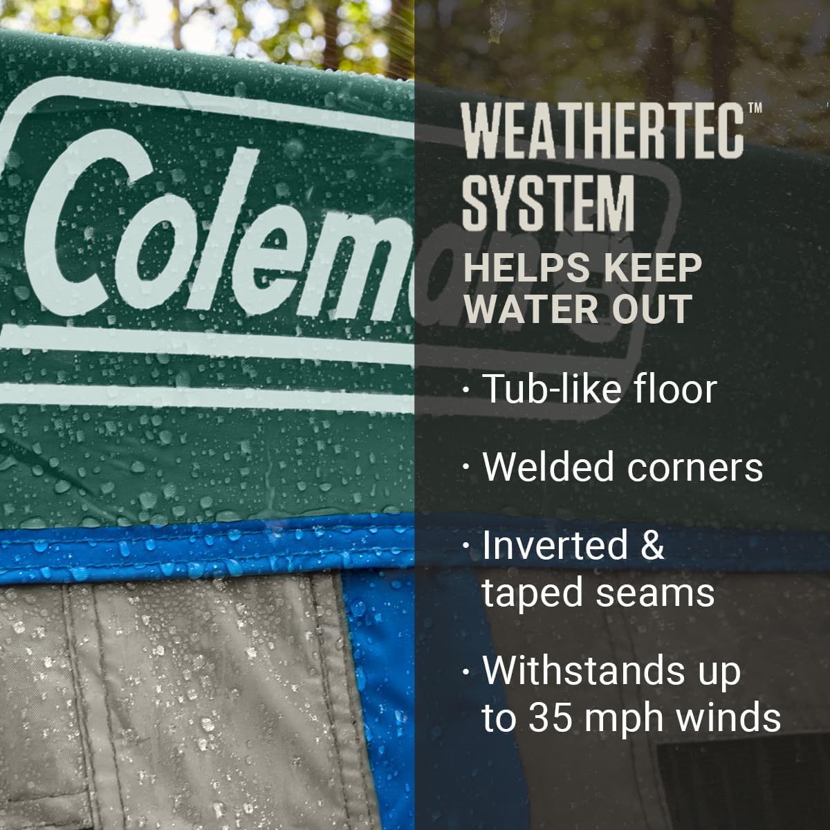 Coleman Skylodge Camping Tent with Rainfly & Screened Porch, XL Weatherproof Family Tent Fits 4 Queen-Sized Airbeds, Color-Coded Poles & Sleeves, Made of PFAS-Free Materials