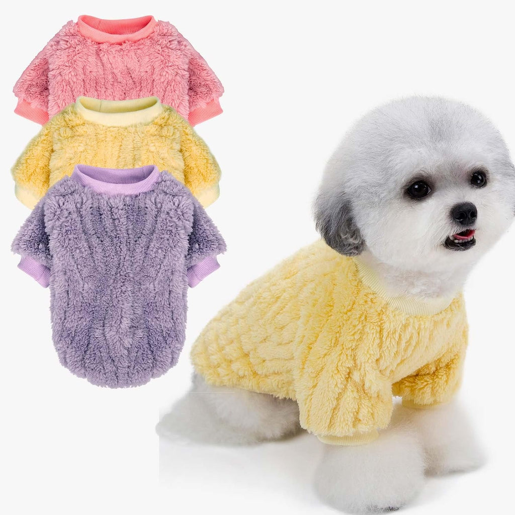 FabriCastle Christmas Dog Sweater, 2-Pack Dog Clothes, Soft and Warm Pet Jackets for Small Dogs & Cats, Winter Pet Apparel Costumes, Puppy Outfits (Dark red,Dark Green, Medium)