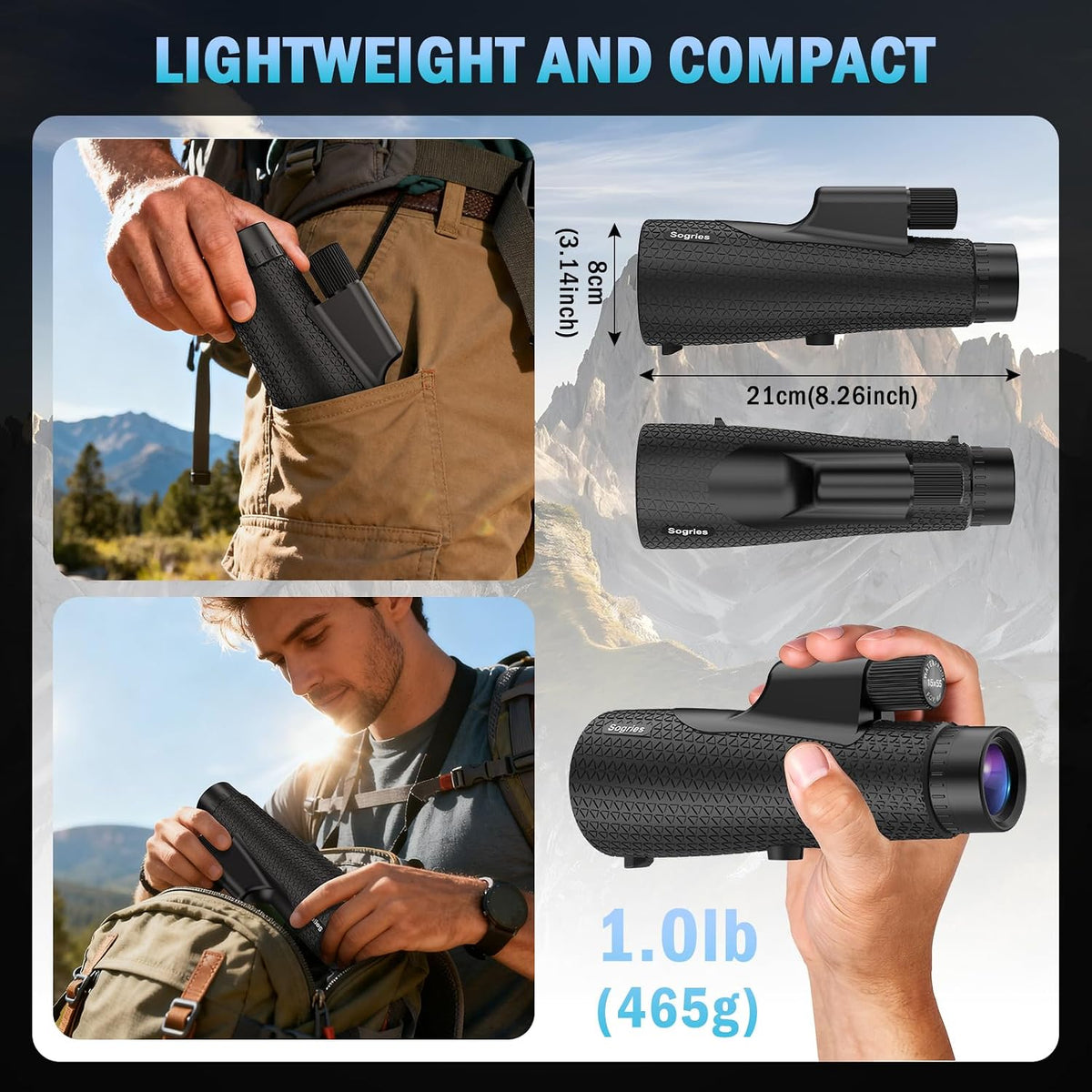 15x55 Monocular Telescope for Adults with Tripod and Phone Adapter