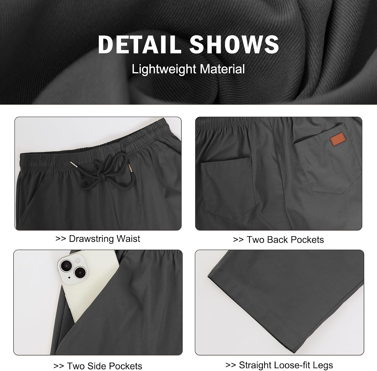 Rela Bota Mens Casual Jogger Pants Cargo Pants Drawstring Sweatpants