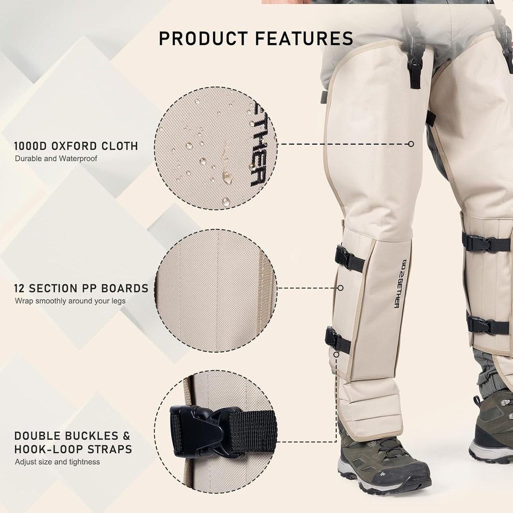 G2 GO2GETHER Snake Gaiter, Durable Snake Guard Gaiters for Hunting, Waterproof Snake Legging Chap for Men and Women,Snake Bite Protection Gaiter for Whole Leg with Adjustable Size