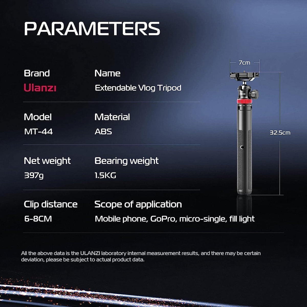ULANZI MT-44 Auto Open Phone Tripod, 59" Extendable Selfie Stick Vlog Stand