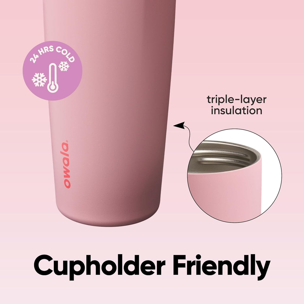 Owala FreeSip Sway Stainless Steel Water Bottle 30 oz Angel Food Cake