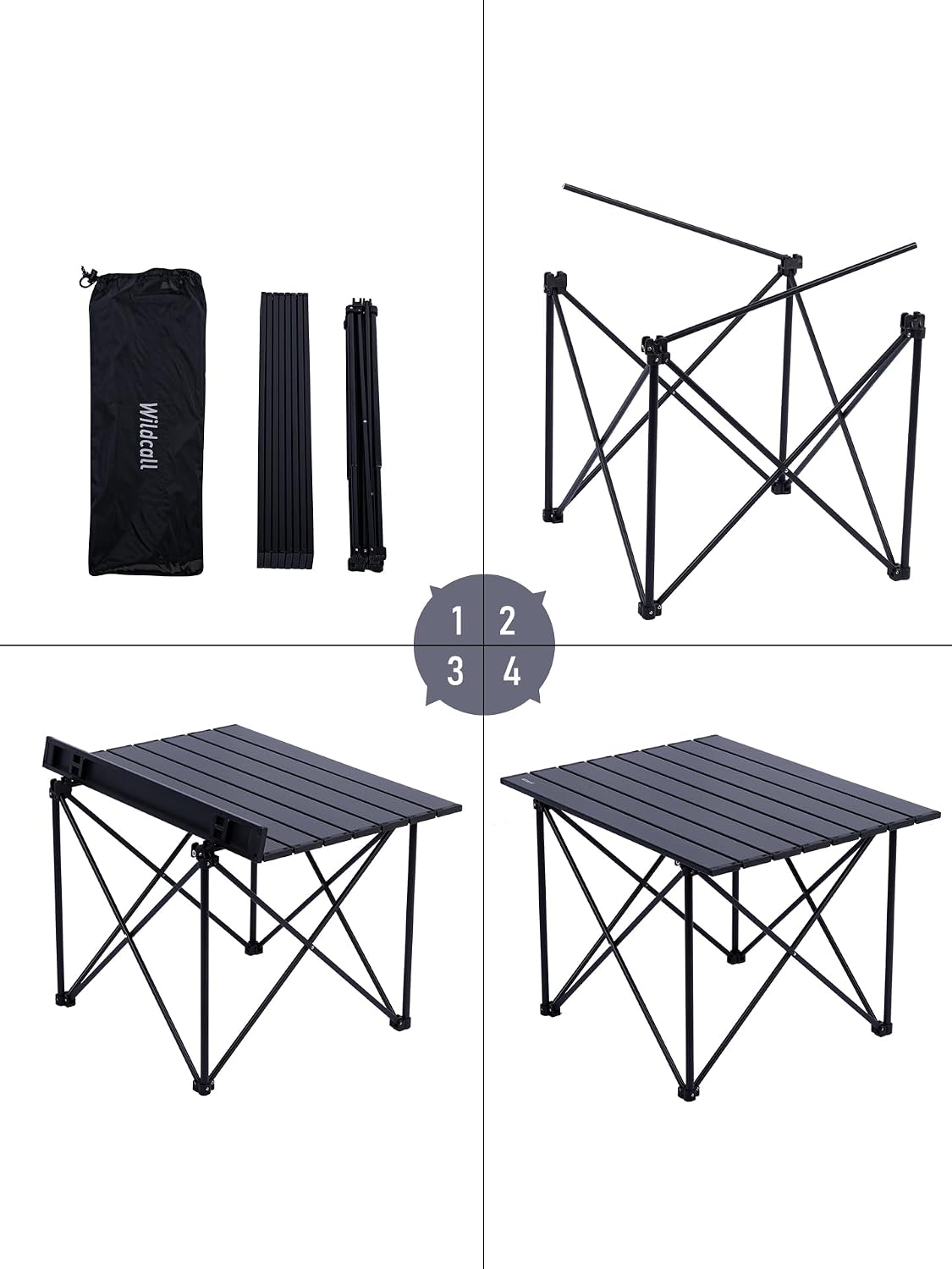 WildCall Ultralight Camping Table, Compact Aluminum Folding Beach Table