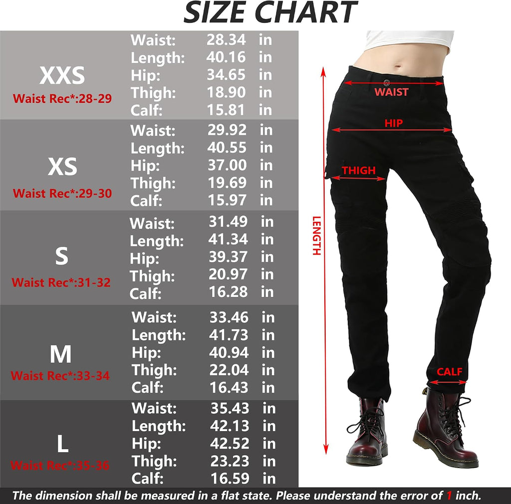 LOMENG Motorcycle Riding Pants Women with CE Level 2 Removable Armor