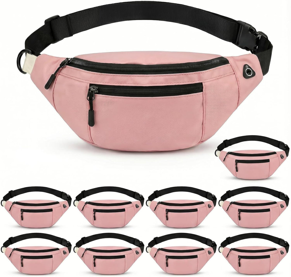 10 Pack Light Green Fanny Packs Bulk for Men and Women, Crossbody Waist Bag
