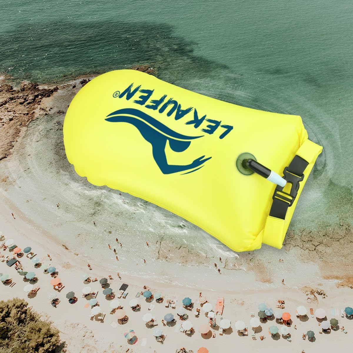 Swim Buoy for Open Water, 20L Inflatable Swim Safety Float