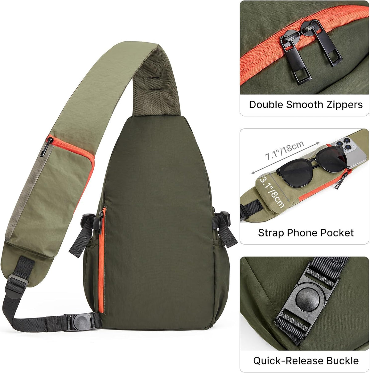 G4Free RFID Blocking Sling Bag for Men Women, Crossbody Bags Hiking Travel