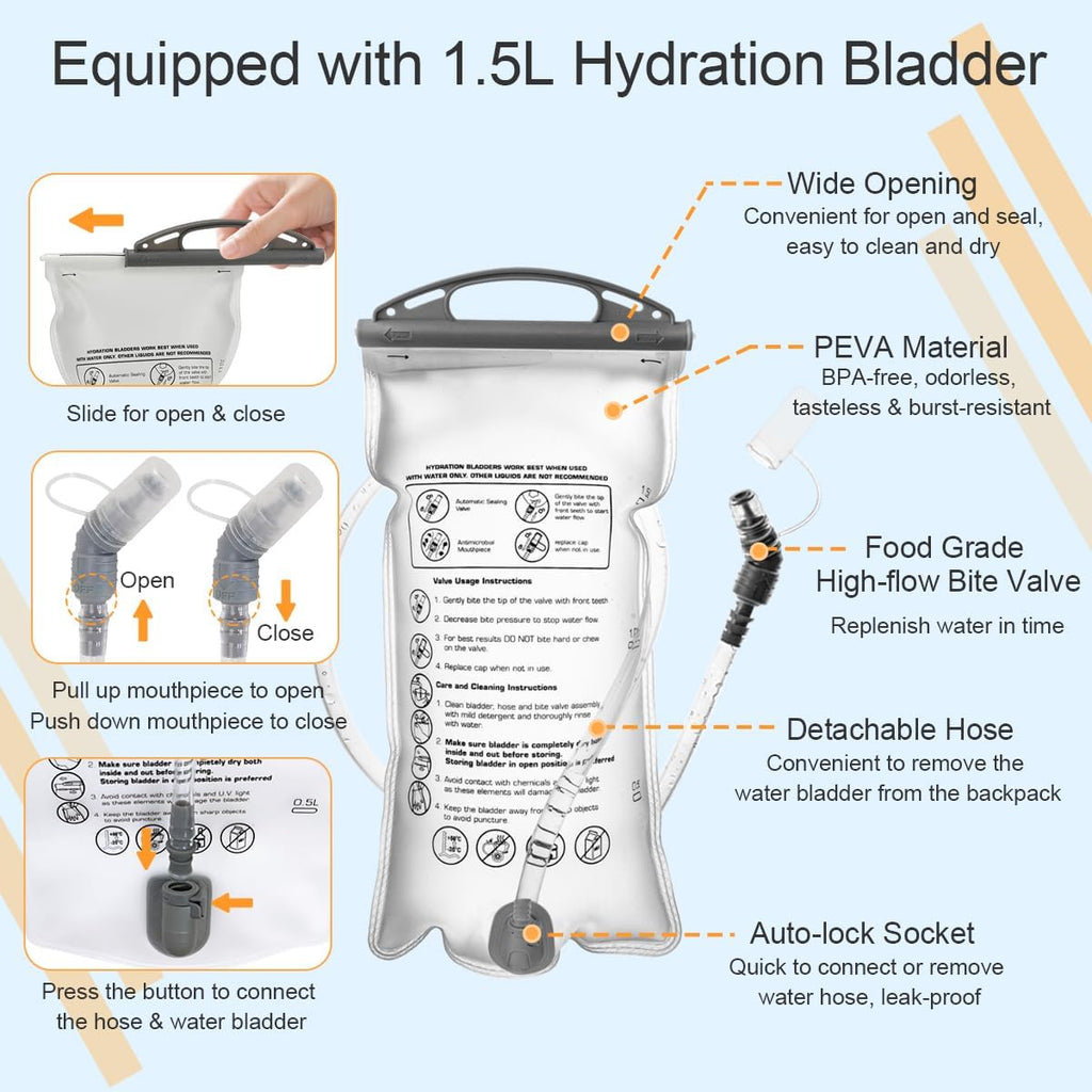 Running Vest Hydration Backpack for Men Women, Lightweight Breathable Hydration Packs, Adjustable Chest Straps Daypack, Reflective Water Running Vest for Marathon, Trail, Hiking, Cycling