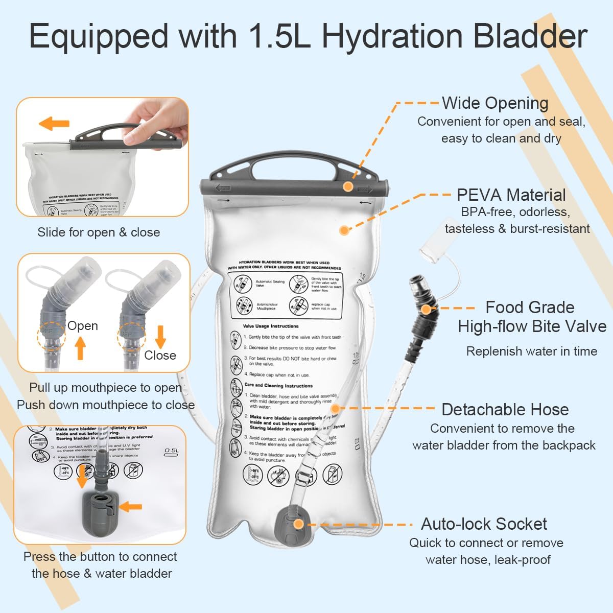 Running Vest Hydration Backpack for Men Women, Lightweight Breathable Hydration Packs, Adjustable Chest Straps Daypack, Reflective Water Running Vest for Marathon, Trail, Hiking, Cycling