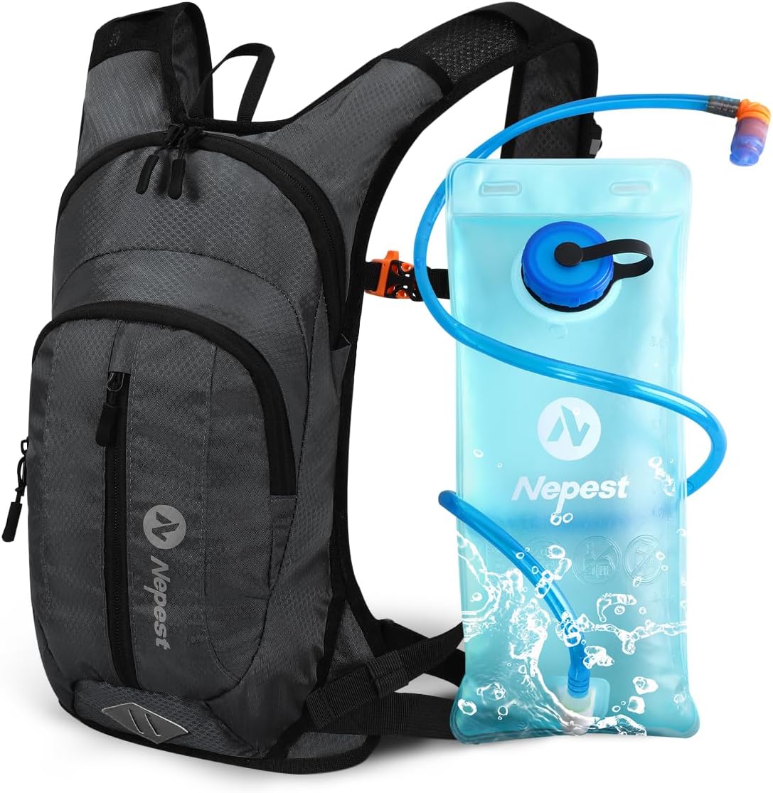Nepest Hydration Pack Backpack with 2L Water Bladder Reflective Lightweight