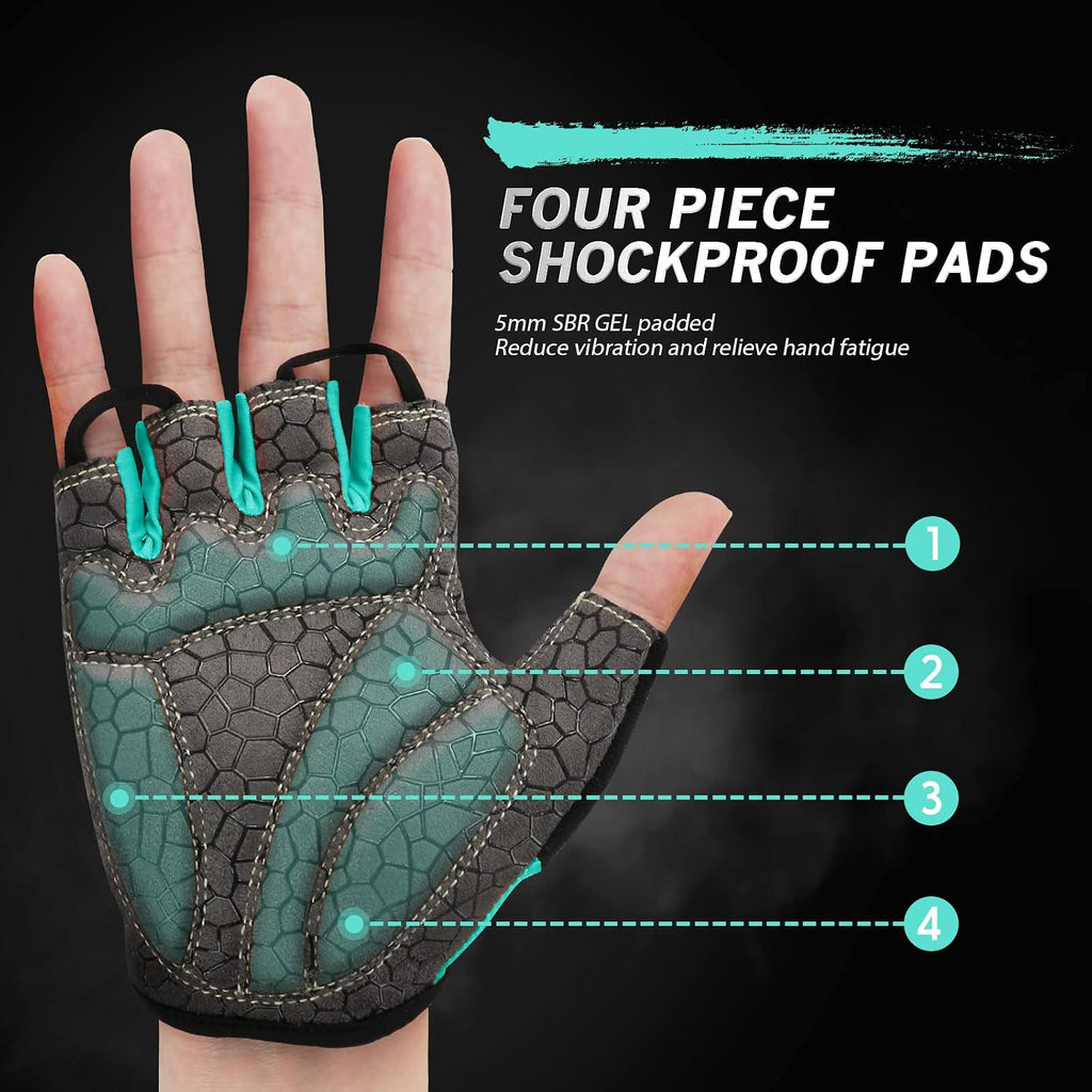 Bike Gloves Cycling Gloves Biking Gloves Bicycle Gloves for Men Women with Anti-Slip Shock-Absorbing Pad,Light Weight Half Finger Gloves for Cycling Workout Training Outdoor