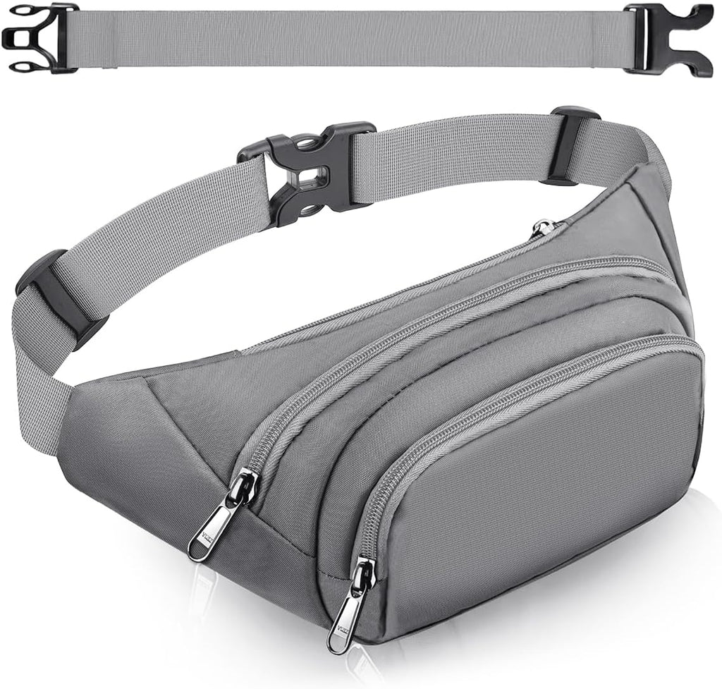 Large Fanny Pack for Women Men - Syican Waist bag with 3-Zipper Pockets
