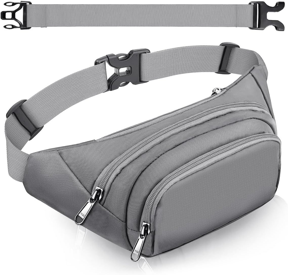Large Fanny Pack for Women Men - Syican Waist bag with 3-Zipper Pockets
