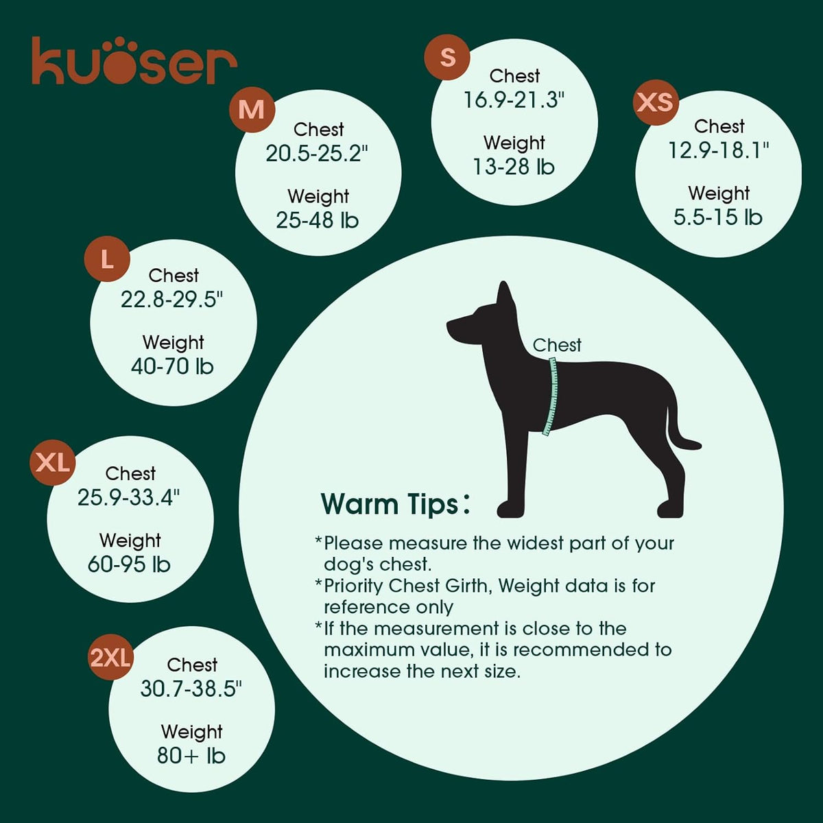 Kuoser Dog Life Jacket, High Flotation Reflective Dog Life Vest, Orange, XL