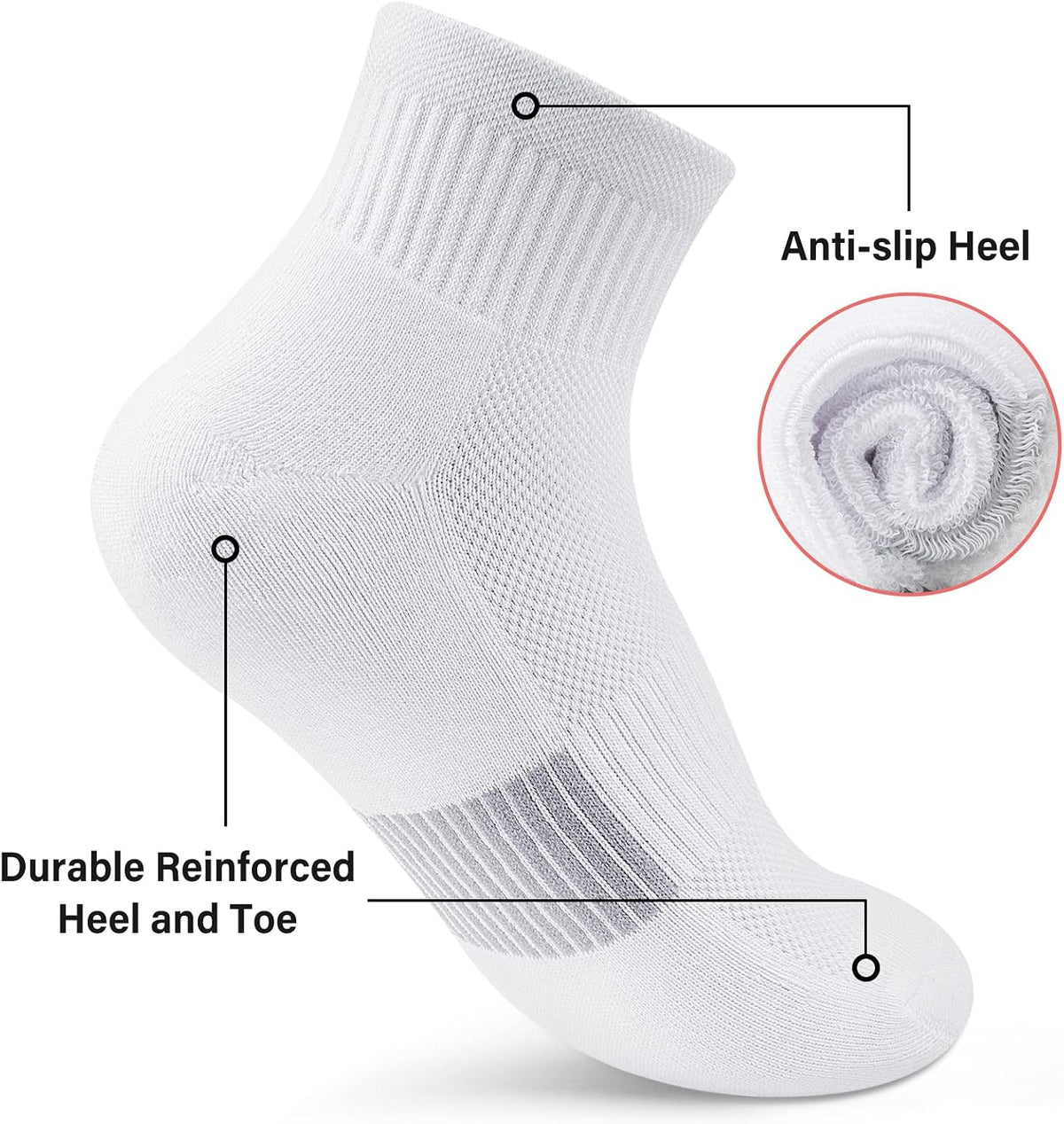 Gonii Ankle Socks Women Athletic Cushioned Running Hiking 5 Pairs
