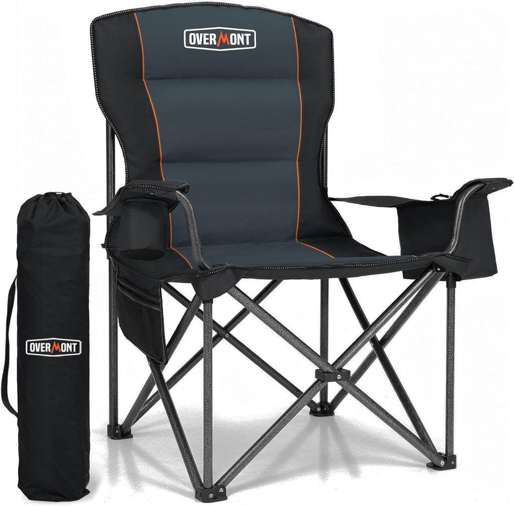 Overmont 2-Pack Oversized Camping Chairs - 450 lb Each, Fully Padded