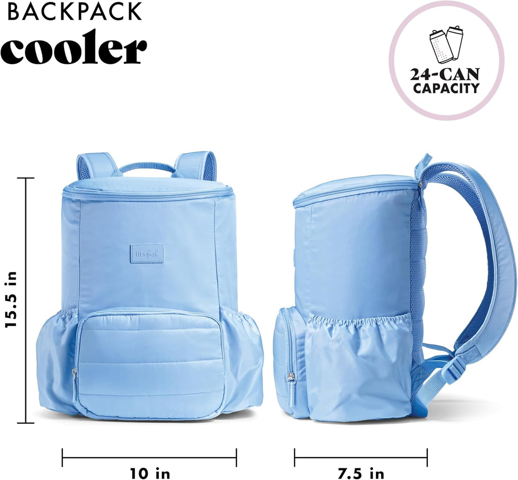 Fit & Fresh Insulated Backpack Soft Cooler – Leak-Resistant Beach & Travel Bag for Women, 24 Can Capacity Picnic & Cooler Bag