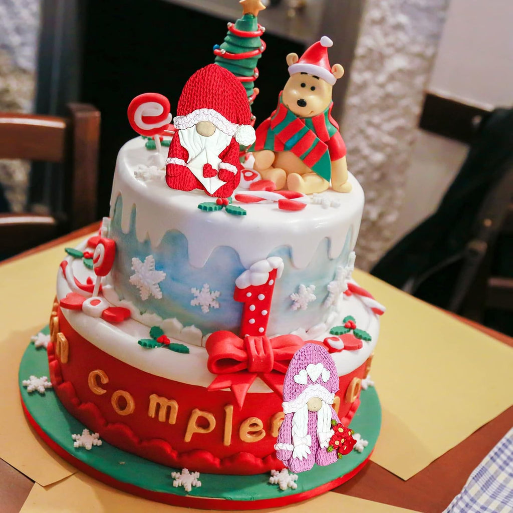 Christmas Fondant Mold, Knitted Gnome Doll Cake Decorating Silicone Molds, Chocolate Candy Sugar Craft Clay Resin Mold For Sugar Craft, Cookies, Butter, Bread