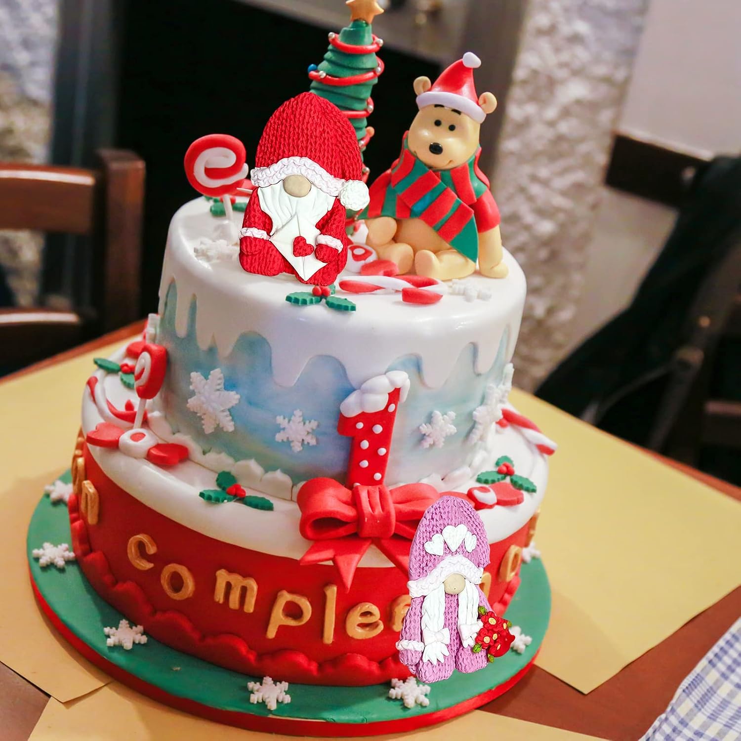 Christmas Fondant Mold, Knitted Gnome Doll Cake Decorating Silicone Molds, Chocolate Candy Sugar Craft Clay Resin Mold For Sugar Craft, Cookies, Butter, Bread