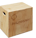 Philosophy Gym 3-in-1 Wooden Plyo Box, Wood Plyometric Jump Box Platform for Home Gym, HIIT, Jumps, Step-Ups, and Strength Training