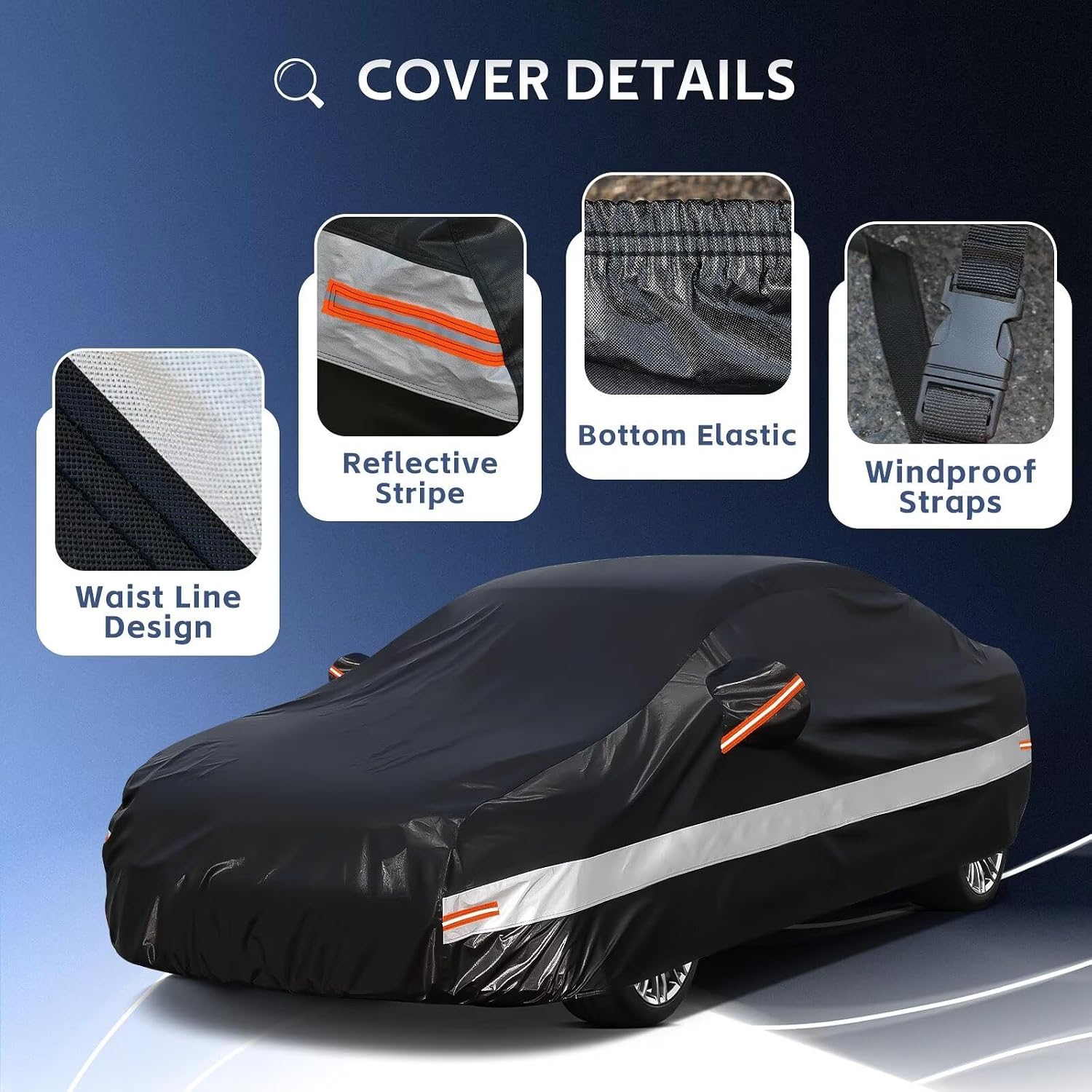 Sedan Car Cover Custom Fit Volkswagen/VW Passat 1994-2025, 100% Waterproof Breathable Outdoor Car Covers, Sun Rain Dust Snow Protection.