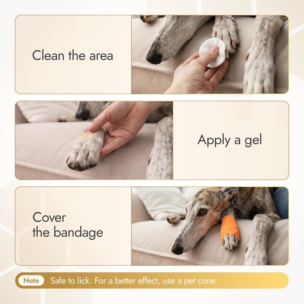 Manuka Honey Wound Gel for Hot Spot Treatment for Dogs and Cats – Helps with Irritations, Cuts, Rashes, Abrasions, and Scrapes – Colloidal Silver for Dogs 2 oz