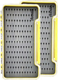 Aventik Silicone Fly Boxes Super Slim Waterproof Best Pocket Sizes Fly Fishing Storage 7.36"X4.02"X0.63"/5.39"X3.74" X0.63'(2pc-g048lt)