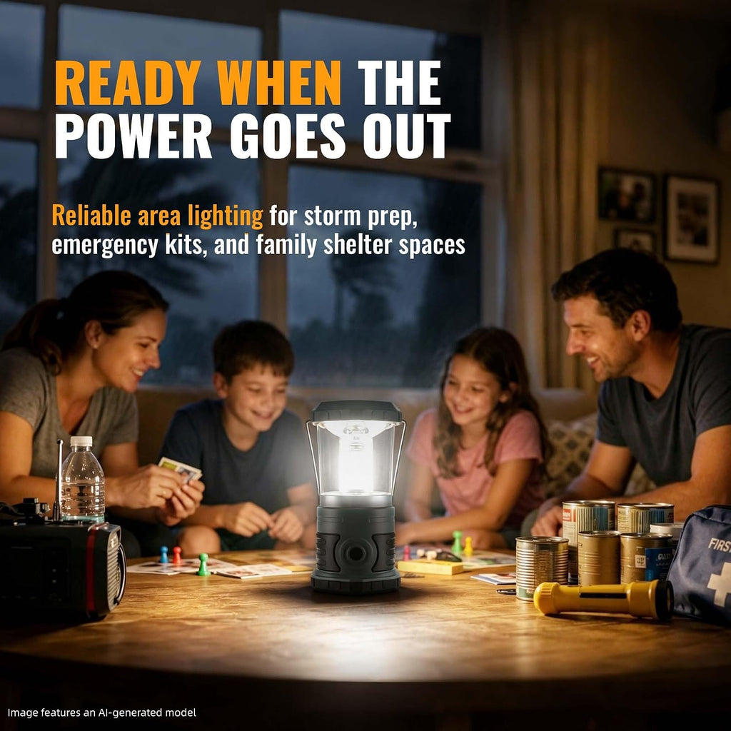 innofox LED Camping Lantern, 1500 LM Lanterns for Power Outages with 4 D Batteries Included, Battery Powered Lantern Flashlight with 4 Light Modes, Weatherproof Tent Light for Storms and Hurricanes