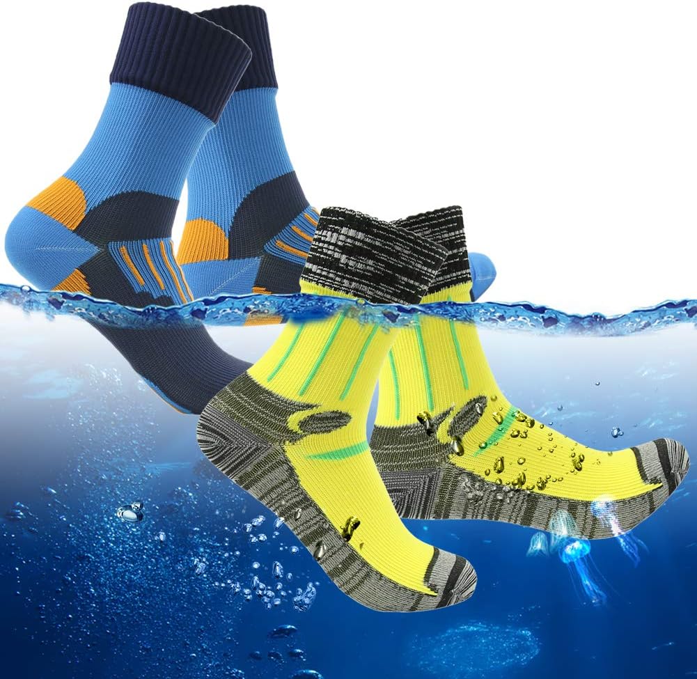 RANDY SUN Waterproof Socks, Unisex Hiking Wading Trail Running Kayaking Crew Socks