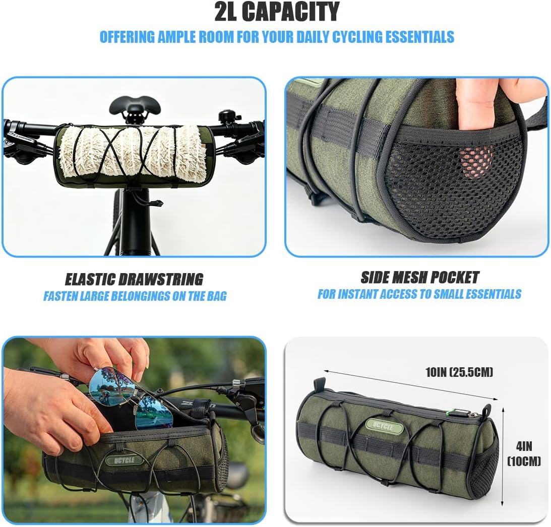 Bike Handlebar Bag Top Tube Bicycle Scooter Front Pouch with Shoulder Strap