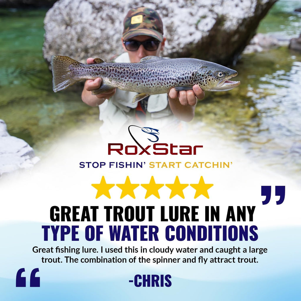 RoxStar Fly Strikers Blue Series - Hand-Crafted in The USA - Proven Nationwide Most Versatile Fishing Spinner for Bass, Trout, Pike, Steelhead- Stop Fishing Start Catching