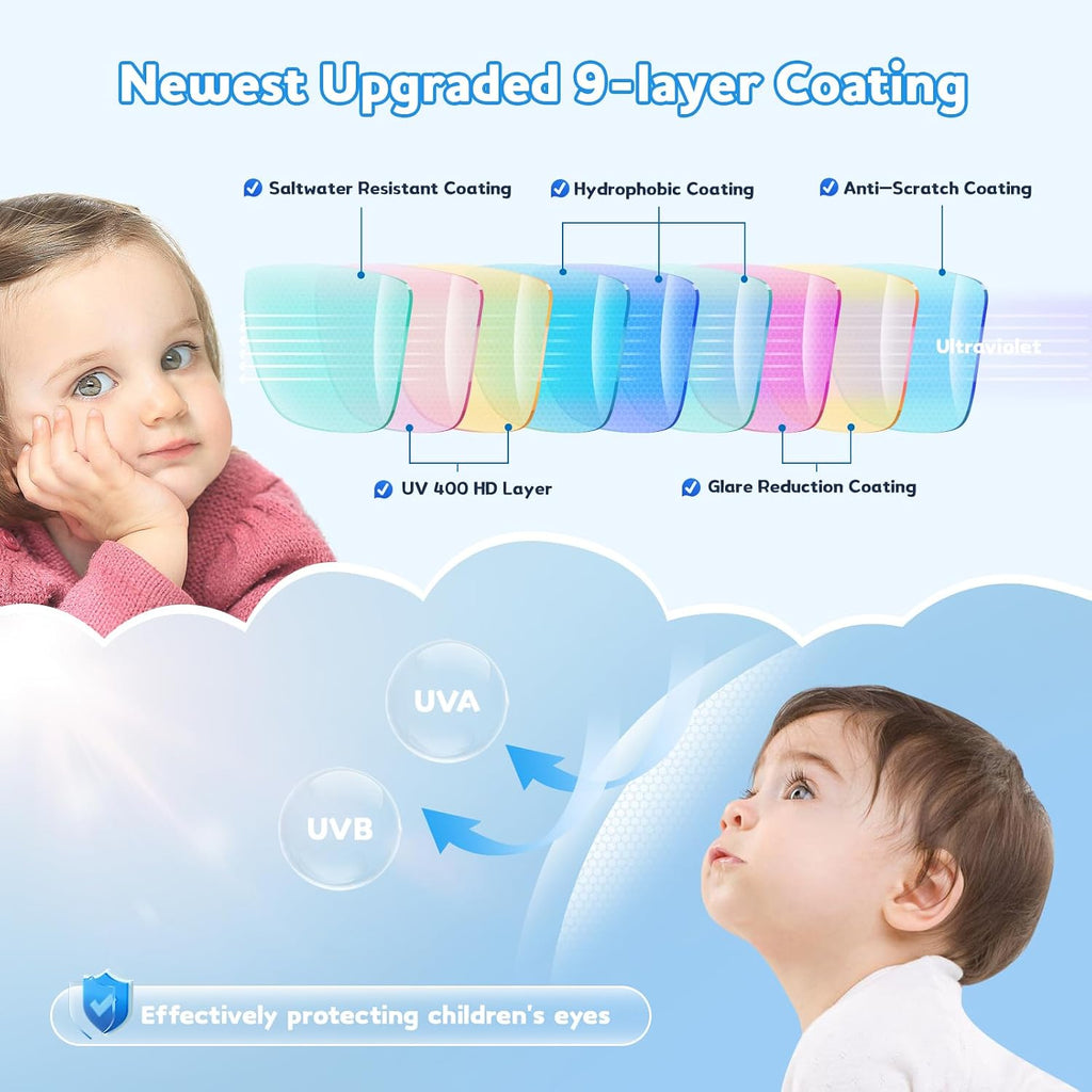 Baby Infant & Toddler Sunglasses with Strap, Boys & Girls 0-24Months, UV400