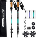 Brazos Trekking Poles for Hiking | Collapsible Walking Stick | 24" to 54" (Pair of 2) 9.7oz Ultra-Light Aluminum with Cork Grip | Hiking in All Terrains & Seasons