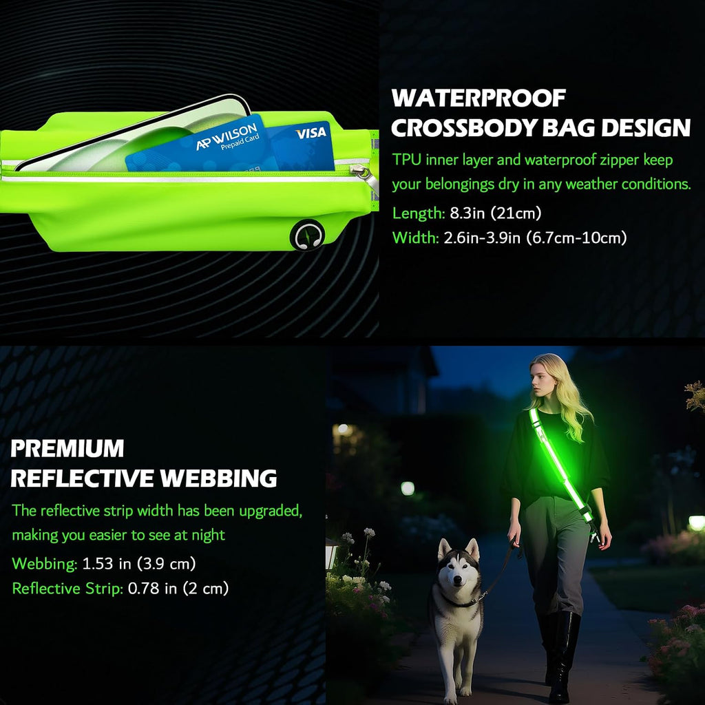 LED Reflective Night Walking Safety Gear,Adjustable Walking Light Belt, for Night Dog Walking,High Visibility Safety Lights for Walking at Night for Men Women Jogging Running Biking