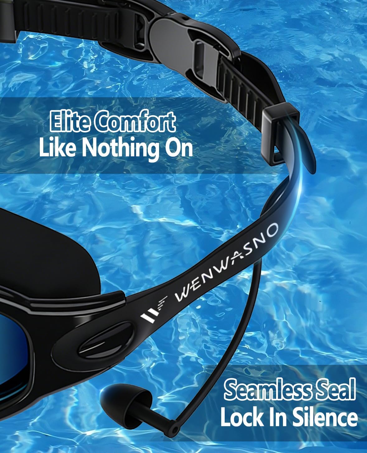 Adult Swim Goggles, 2 Pack Anti-Fog Waterproof HD UV Protection Large Rim Swimming Goggles