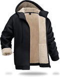 Boladeci Men's Sherpa Fleece Lined Hoodie Zip Up Heavyweight Winter Jacket