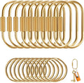 Muitcdo 10 Pack Brass Key Rings Bulk, Gold Key Chain Organizer Holder for Men Women with Secure Screw Locking, Cute Purse Bag Charms for Handbags, Small Carabiner Clip for Dog Leash Pet Tags