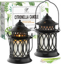 Citronella Candles Outdoor, 2 Pack Citronella Candle Lanterns with Lid